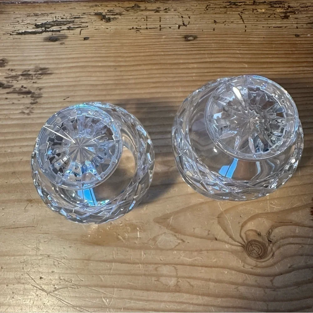Slovakia crystal bud vase votive candle holder.